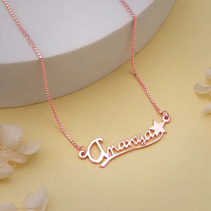 Rose Gold Personalised Star Necklace