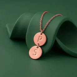Rose Gold Personalised The Pair Initial Necklace