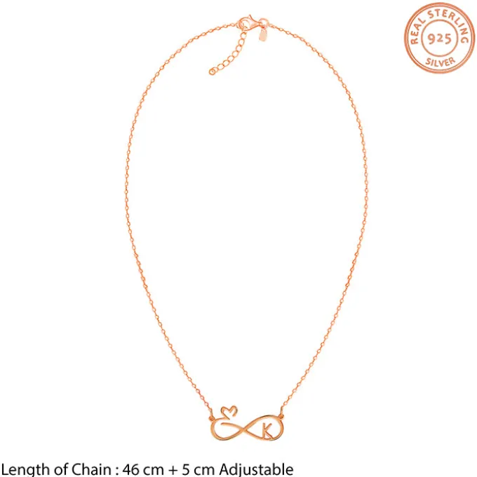 Rose Gold Personalised To Infinity Necklace