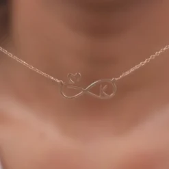 Rose Gold Personalised To Infinity Necklace