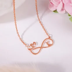 Rose Gold Personalised To Infinity Necklace