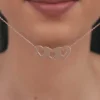 Rose Gold Personalised Triple Heart BFF Necklace