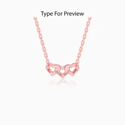 Rose Gold Personalised Triple Heart BFF Necklace
