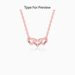 Rose Gold Personalised Triple Heart BFF Necklace