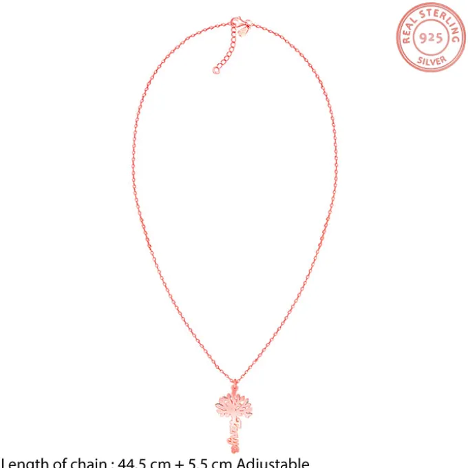 Rose Gold Personalised Tree of Names Pendant with Link Chain