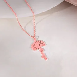 Rose Gold Personalised Tree of Names Pendant with Link Chain