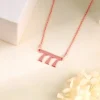 Rose Gold Personalised Triple Numeric Necklace