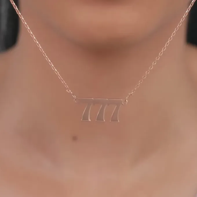 Rose Gold Personalised Triple Numeric Necklace