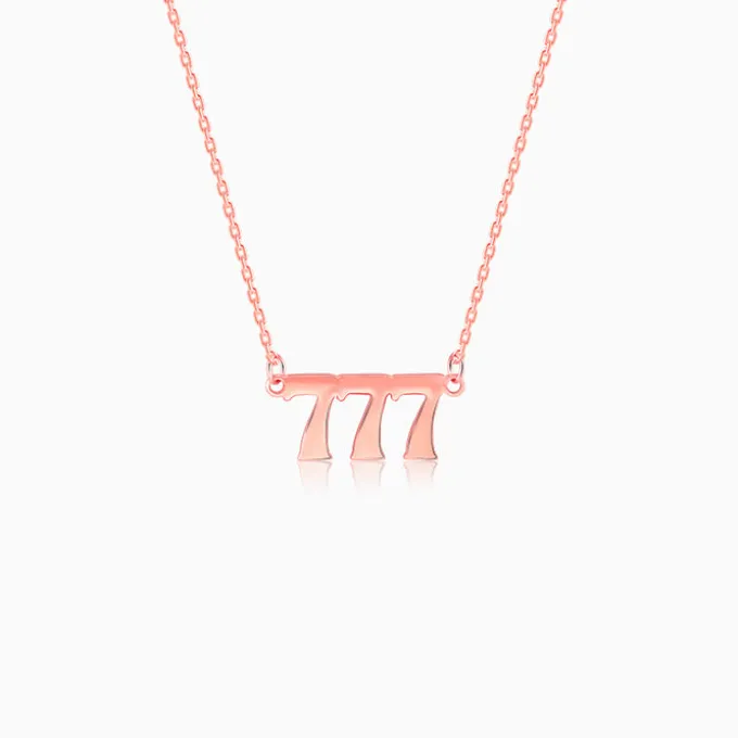 Rose Gold Personalised Triple Numeric Necklace