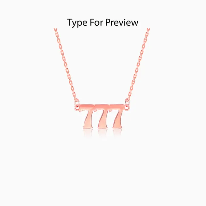 Rose Gold Personalised Triple Numeric Necklace
