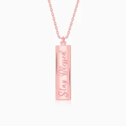 Rose Gold Personalised Two-Name Bar Pendant