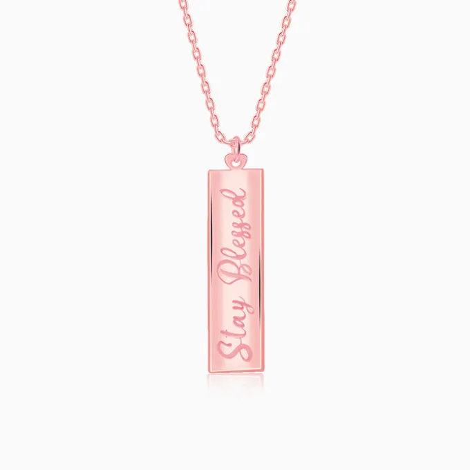 Rose Gold Personalised Two-Name Bar Pendant