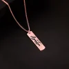 Rose Gold Personalised Vertical Bar Name Pendant with Box Chain For Him
