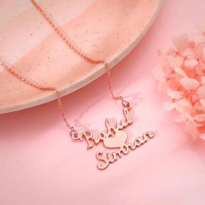 Rose Gold Personalised We Two Pendant