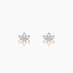 Rose Gold Petal Axis Lab Grown Diamond Studs