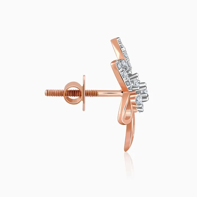 Rose Gold Petal Axis Lab Grown Diamond Studs