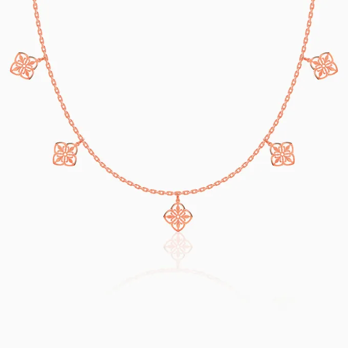 Rose Gold Petal Charms Necklace