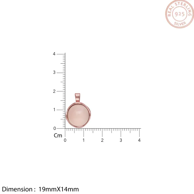 Rose Gold Pink Chalcedony Pendant
