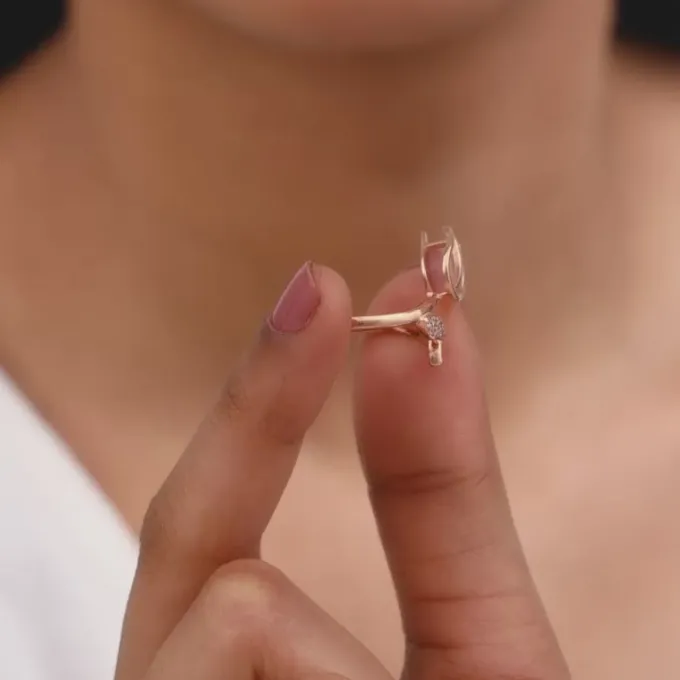 Rose Gold Pink Quartz Flower Ring