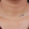 Rose Gold Plated Crystal Floral Bud Necklace