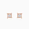Rose Gold Princes Lab Grown Diamond Stud Earrings