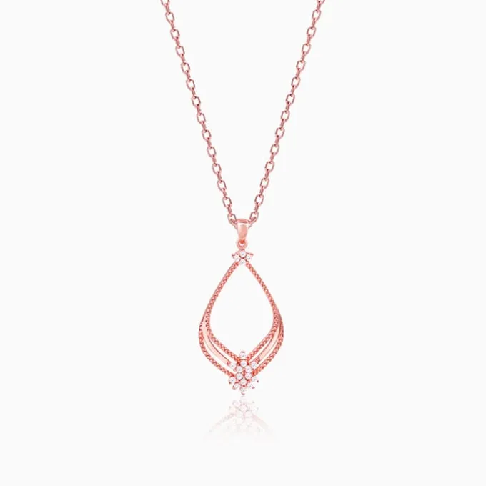 Rose Gold Princess Pendant With Link Chain