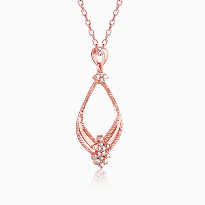 Rose Gold Princess Pendant With Link Chain