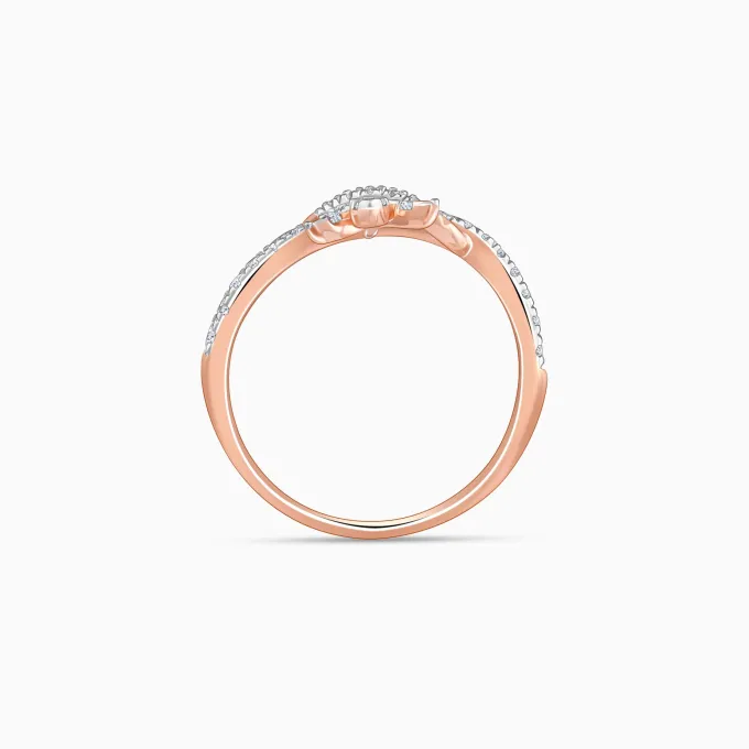 Rose Gold Pure Leaf Lab Grown Diamond Ring