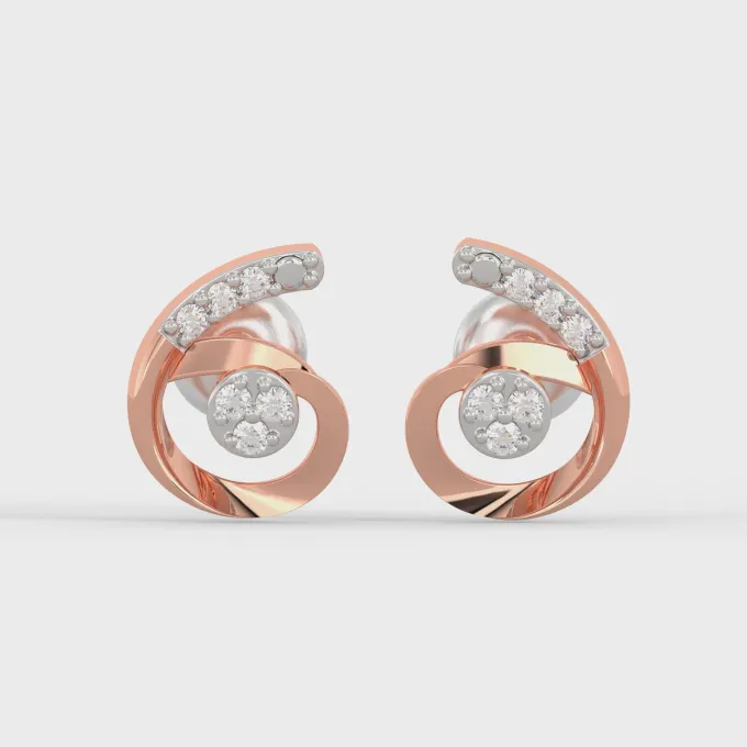 Rose Gold Quoted Diamond Earrings