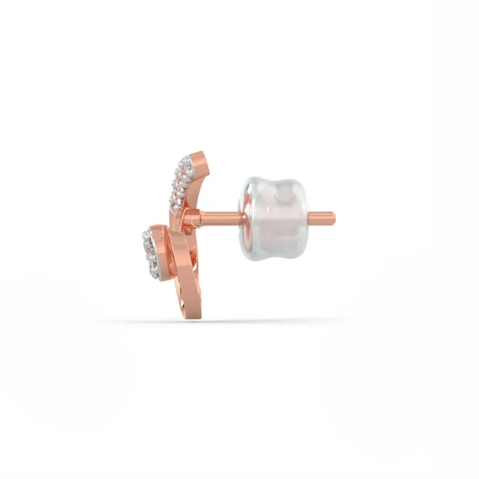 Rose Gold Quoted Diamond Earrings