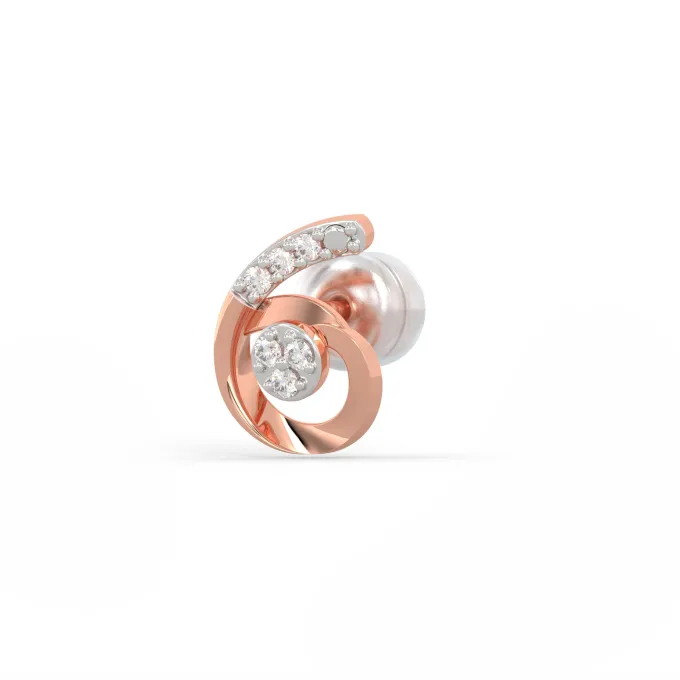 Rose Gold Quoted Diamond Earrings
