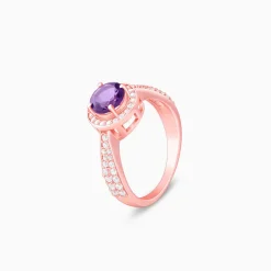 Rose Gold Radiance Amethyst Ring