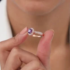 Rose Gold Radiance Amethyst Ring