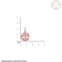 Rose Gold Rainbow Tree of Life Pendant with Link Chain