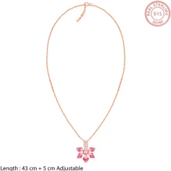 Rose Gold Rani Ebony Pendant with Link Chain