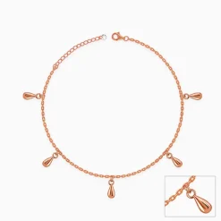Rose Gold Rice Bead Anklet
