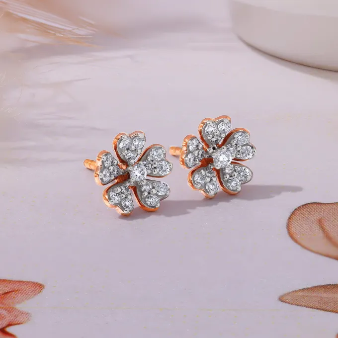 Rose Gold Roselle Lab Grown Diamond Earrings