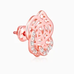 Rose Gold Rosette Filigree Earrings