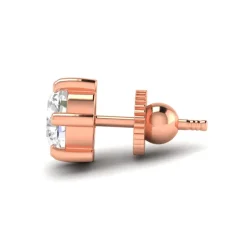 Rose Gold Round Solitaire Diamond Studs