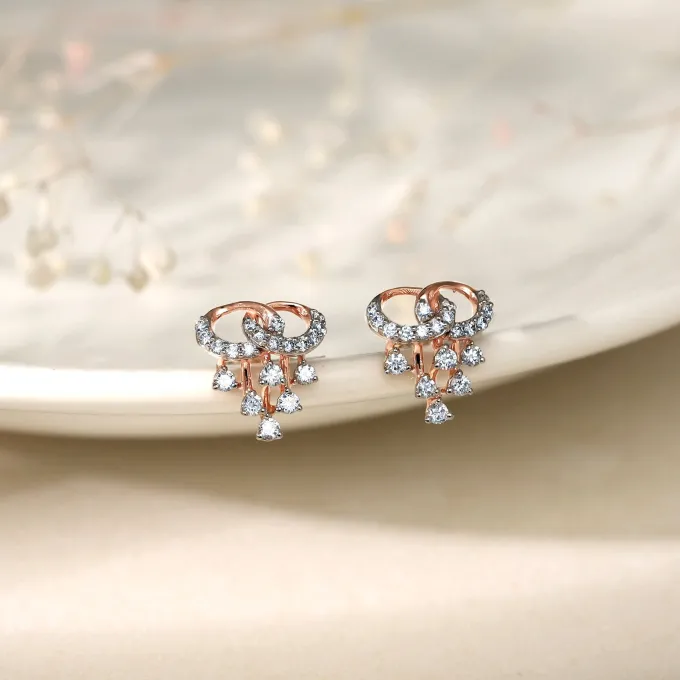 Rose Gold Royal Diamond Stud Earrings
