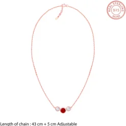 Rose Gold Scarlet Trio Necklace