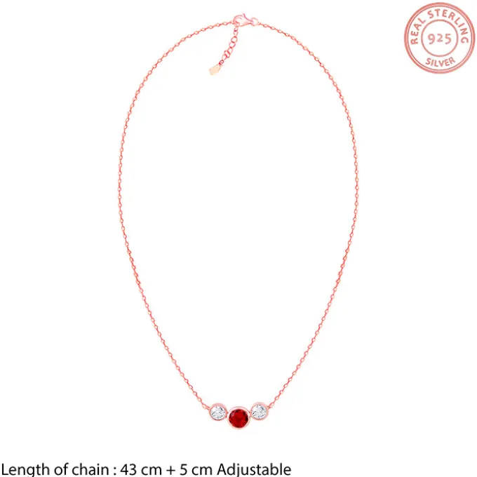 Rose Gold Scarlet Trio Necklace