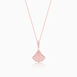 Rose Gold Seashell Pendant With Link Chain