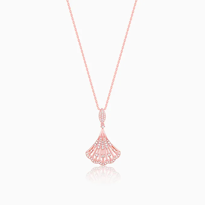 Rose Gold Seashell Pendant With Link Chain