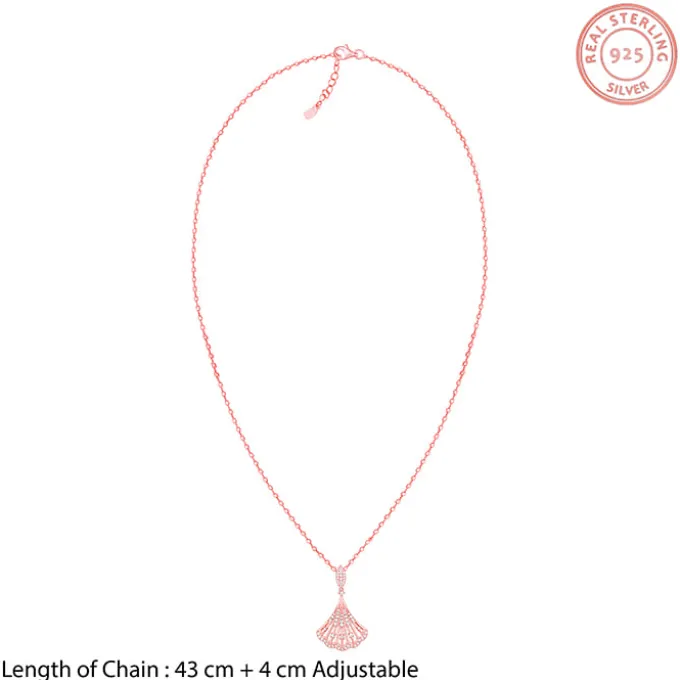 Rose Gold Seashell Pendant With Link Chain