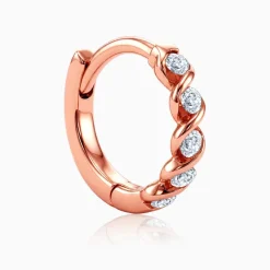 Rose Gold Serin Lab Grown Diamond Hoop Earrings