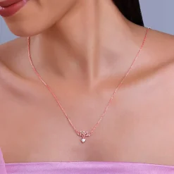 Rose Gold She The Achiever Pendant With Link Chain