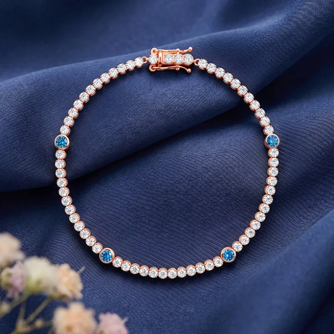 Rose Gold Shiney Tennis Bracelet (Size 18 cm)