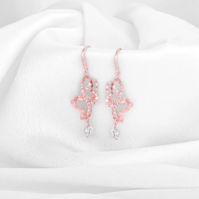 Rose Gold Shining Butterfly Earrings