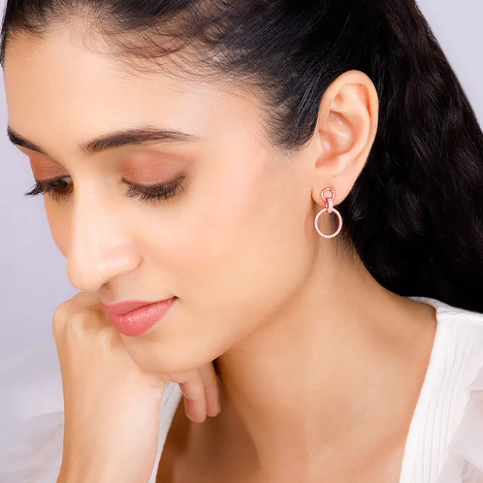 Rose Gold Shiny Drop Earrings